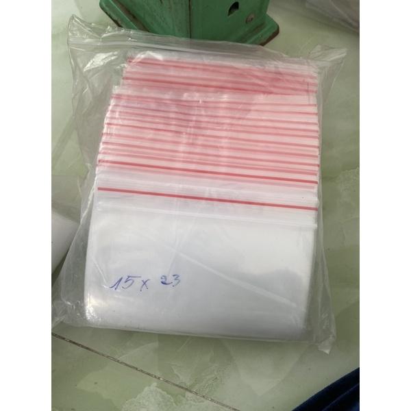 500g Túi zip chỉ đỏ size 15 x 23 ,10 x15