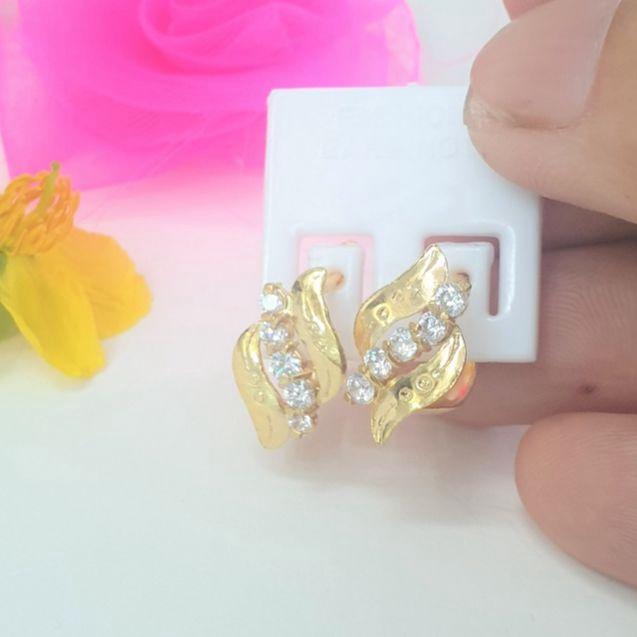 Bông Tai Kiểu Hình Thoi Xéo Xoàn Cao Cấp-Dùng lâu dài tắm rửa thoải mái không phai