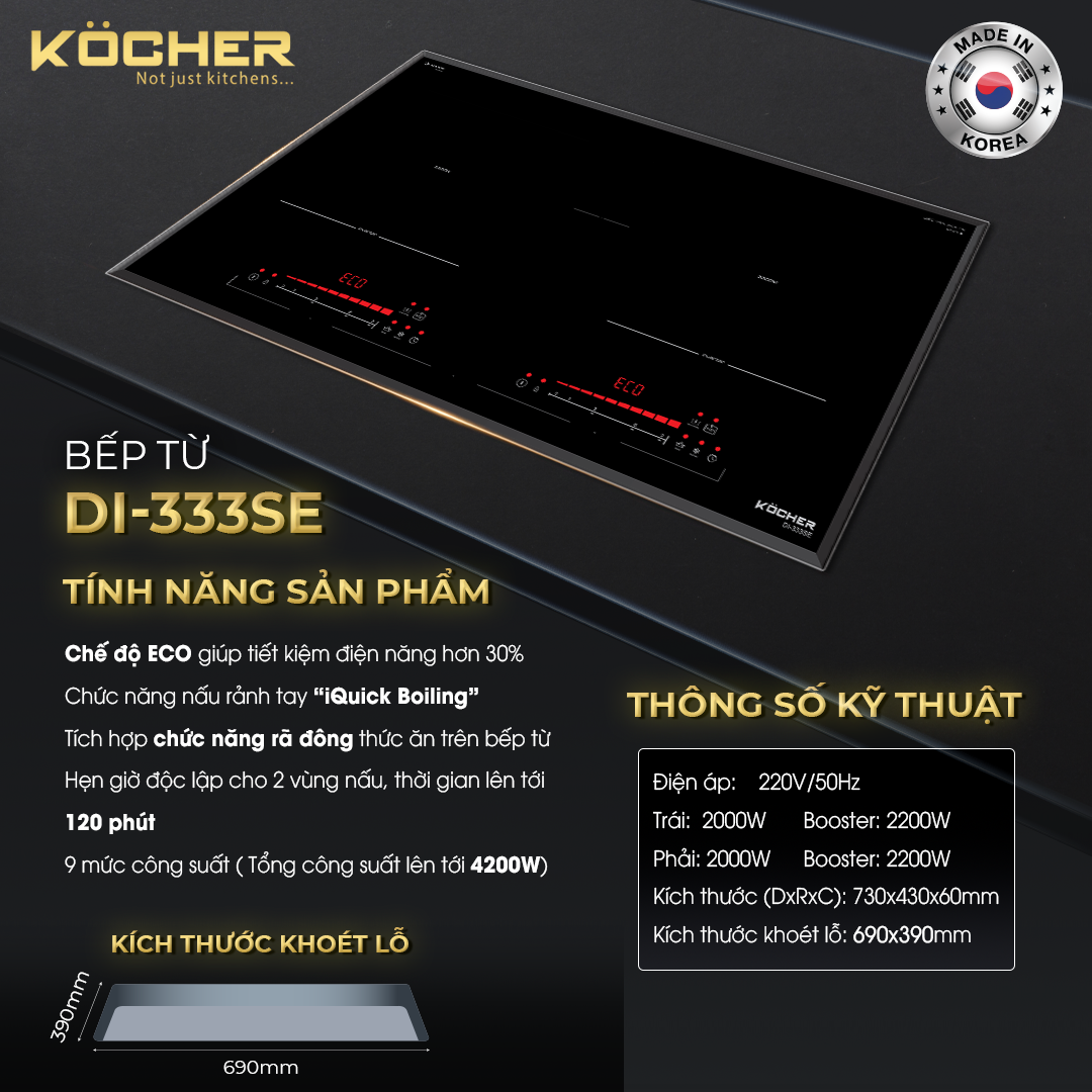 BẾP TỪ KOCHER DI-333SE - Hàng Chính Hãng