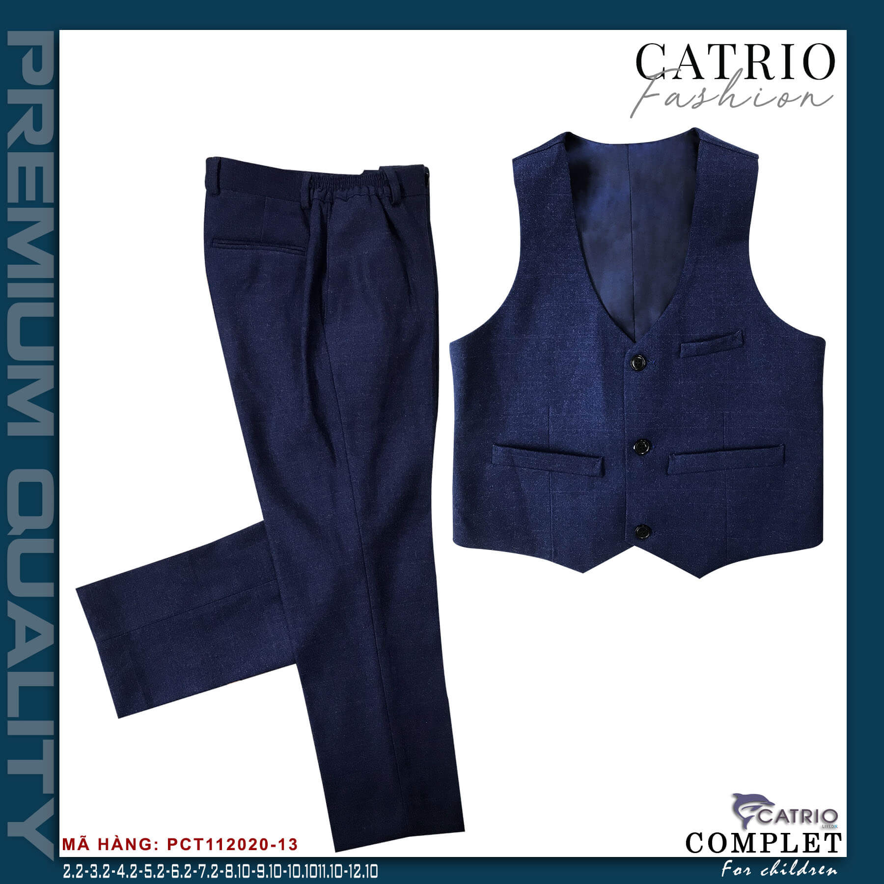 BỘ VEST BÉ TRAI CATRIO PCT112020/13 CHO TRẺ EM TỪ 2 TUỔI ĐẾN 12 TUỔI THUỘC BST QUẦN ÁO COMPLET VESTON TRẺ EM CATRIO MÙA LỄ TẾT TIỆC CƯỚI SANG TRỌNG NĂM 2021