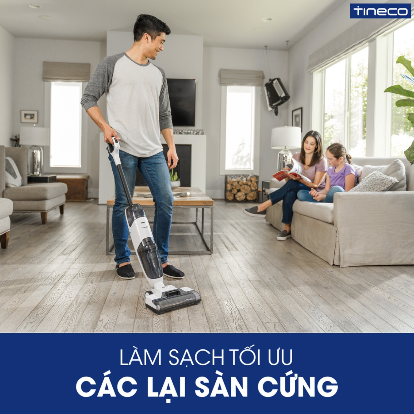 Máy Hút Bụi Lau Sàn Khô Uớt Tự Giặt Giẻ TINECO IFLOOR 2 Thương Hiệu Mỹ Lực Hút 12,000 Pa, Có Kết Nối App Theo Dõi, Công Suất 220 W - Hàng Chính Hãng - Bảo Hành 24 Tháng