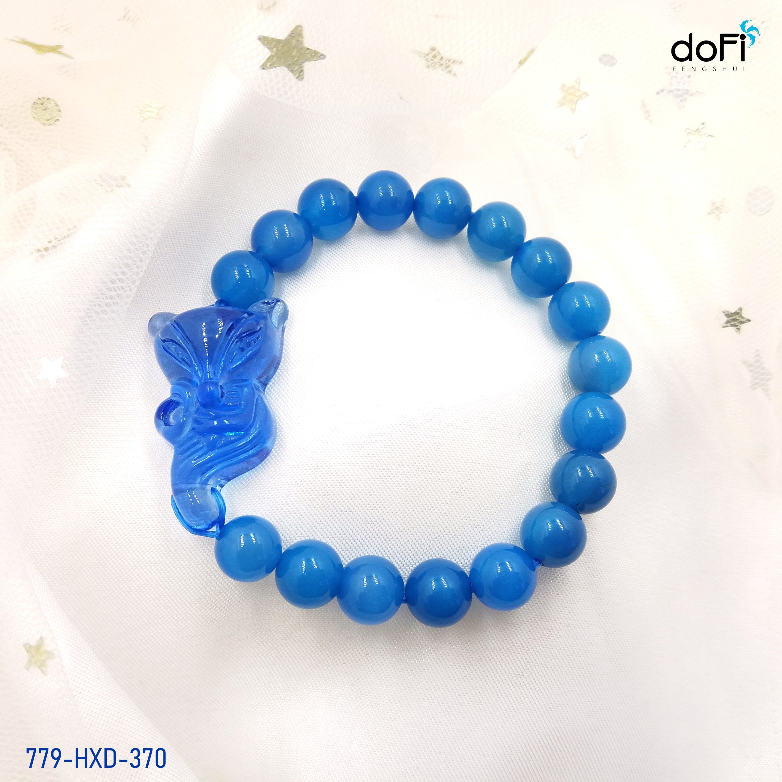 VÒNG HỒ LY ÔM HOA HỒNG - ĐÁ MÃ NÃO XANH DƯƠNG