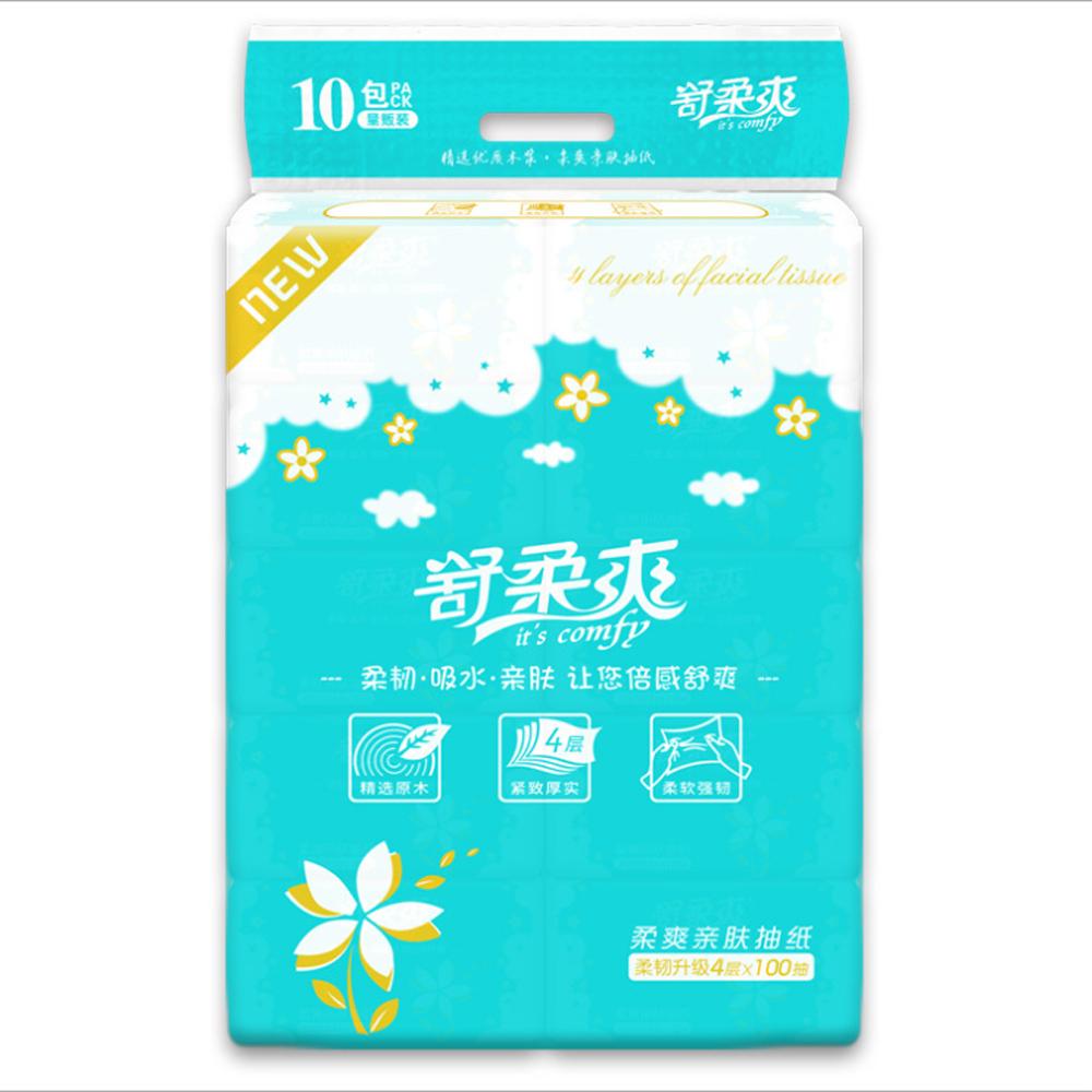 100 tờ 4 lớp giấy gia dụng, giấy ăn, thân thiện với da