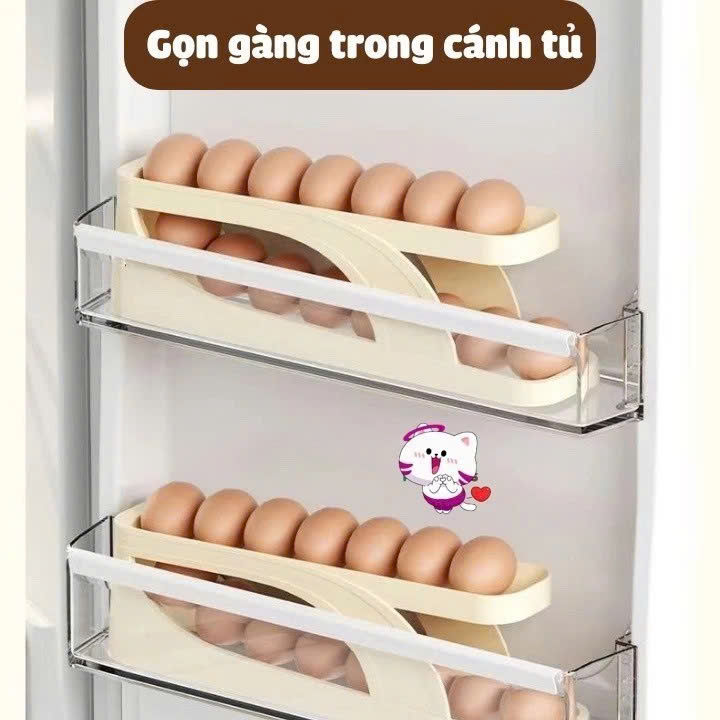 Hộp đựng trứng 15 quả - Khay nhựa đựng trứng gà, vịt để tủ lạnh tiện dụng  - Hàng loại 1 chính hãng