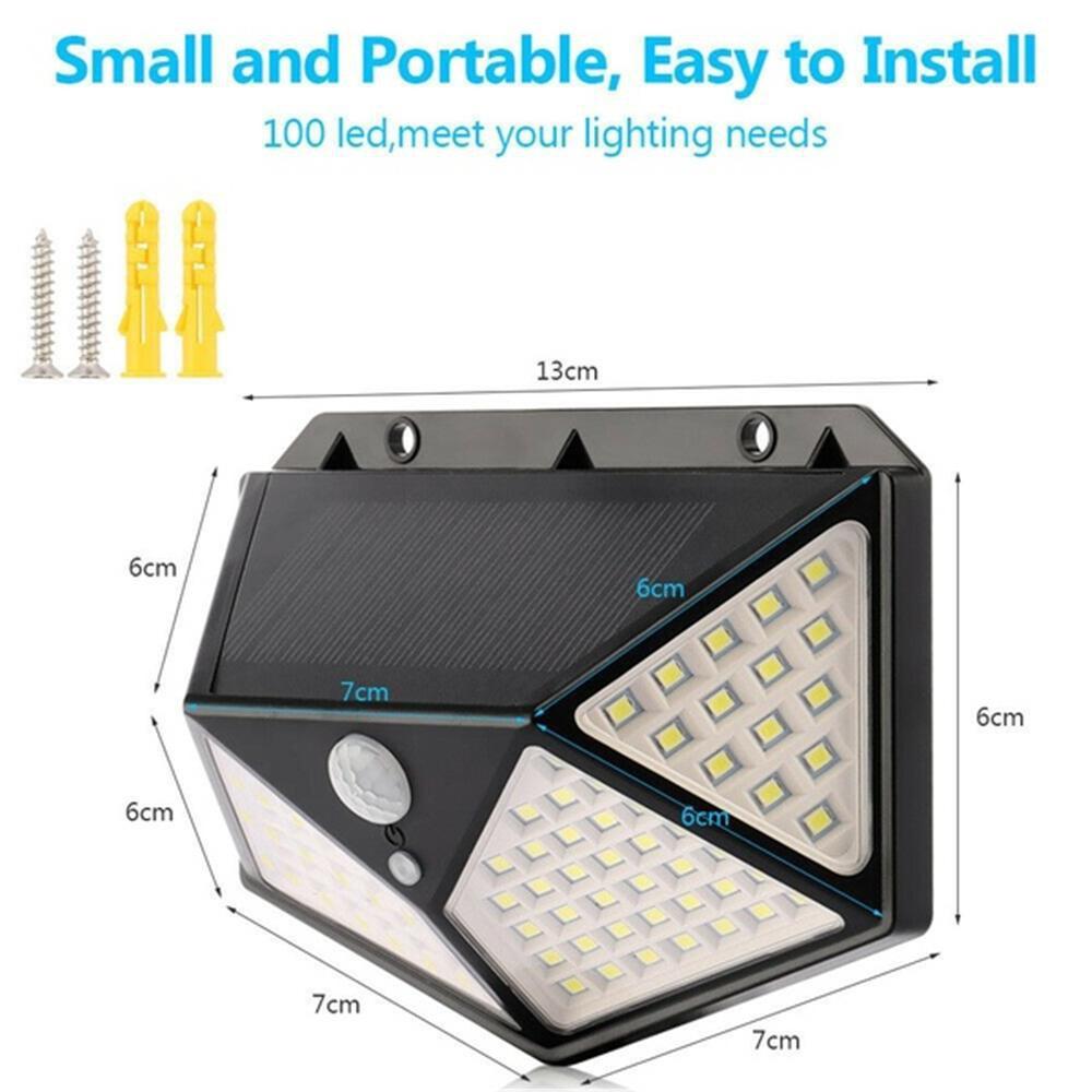 Đèn LED Năng Lượng Mặt Trời 100 Led Chống Nước Cảm Biến Chuyển Động