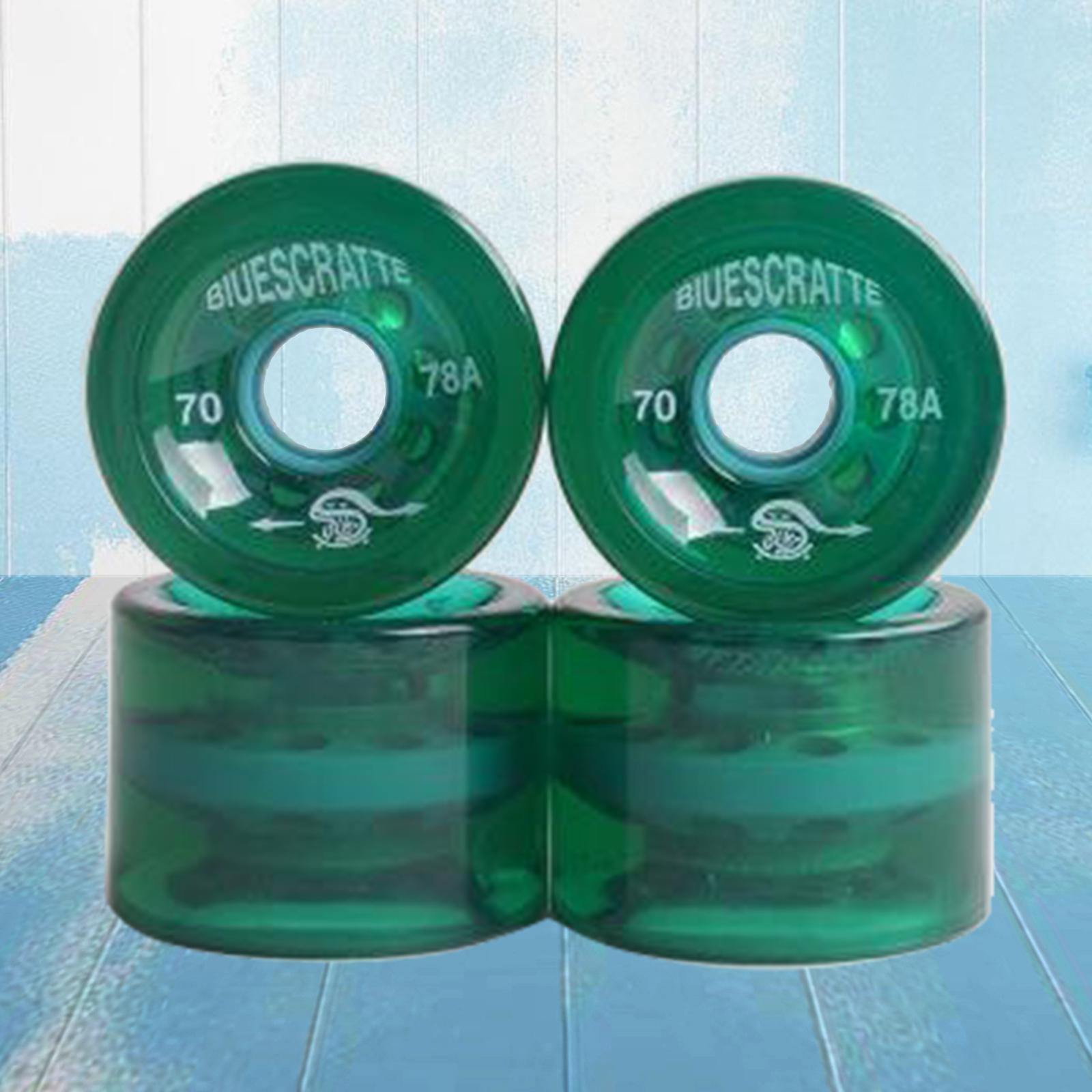 4x 78A Hardness Skateboard Wheels 70X51mm Longboard Roller Parts Green