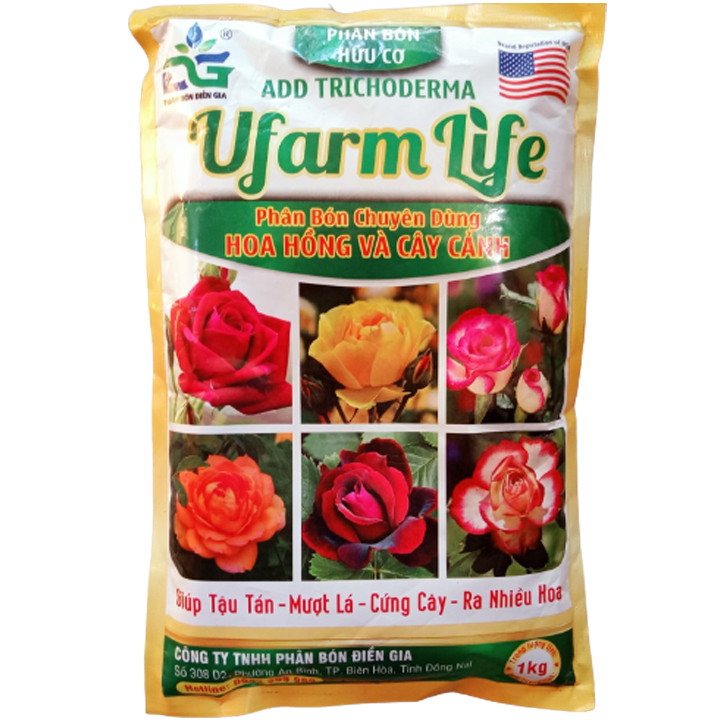 Phân bón hữu cơ Ufarm life, kích ra hoa mai vàng, hoa hồng, hoa giấy, cây cảnh (gói 100g)