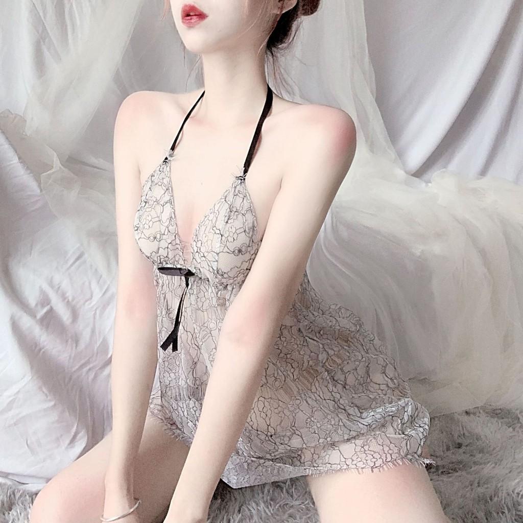 Bộ váy ngủ ren hở lưng sexy Sherry Store S077