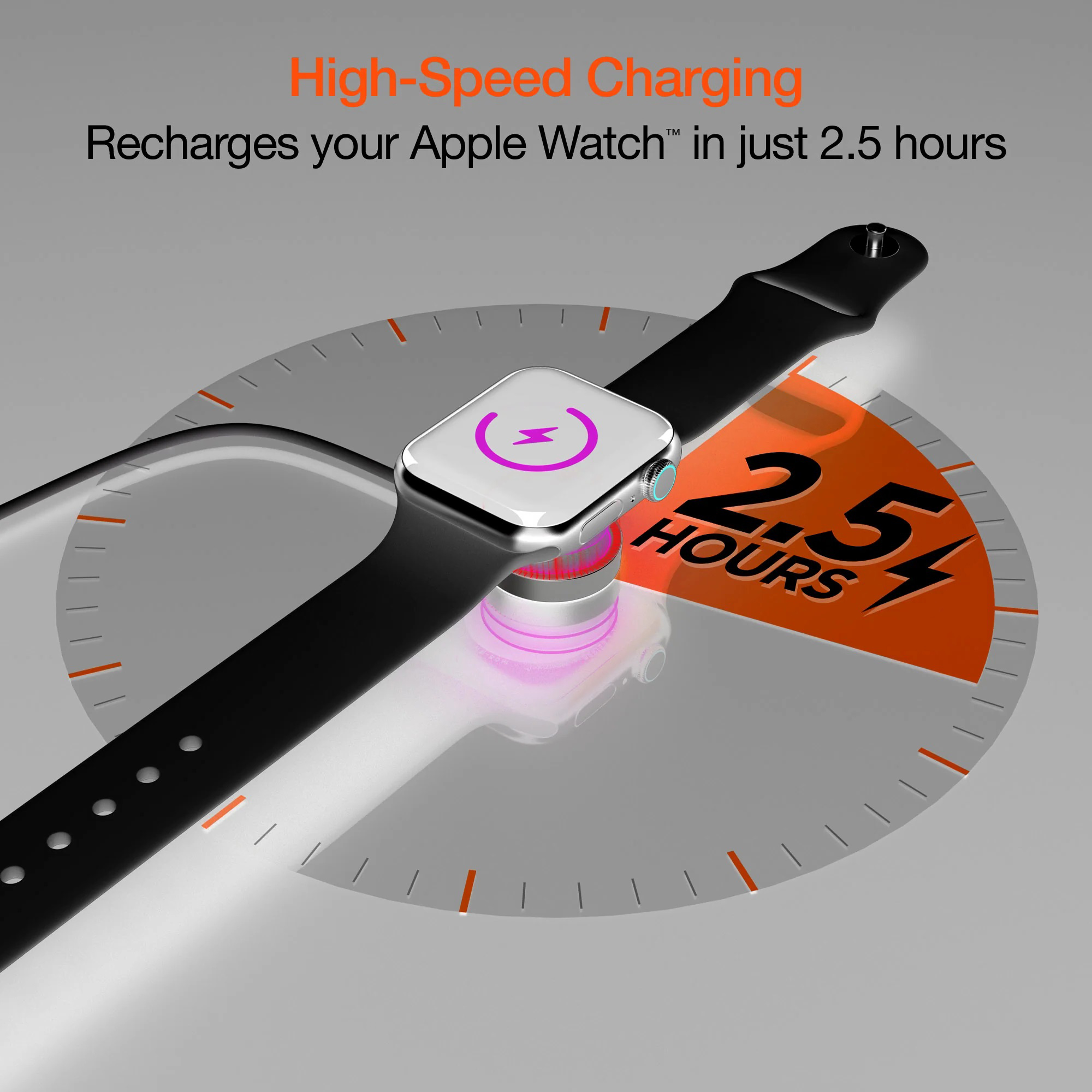Cáp Sạc Đế Sạc Kim Loại cho Apple Watch Series 1.2.3.4.5.6.7.8.9.SE12.10 / Apple Watch Ultra 1&amp;2 USB A (Màu Trắng) - Hàng Chính Hãng