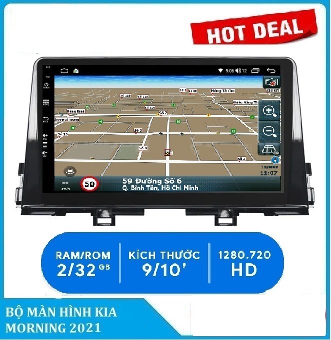 BỘ Màn hình DVD android A.5 9INCH CHO XE KIA MORNING 2021 lắp sim 4G thu phát wifi,Hệ điều hành Android 10 GỒM MẶT DƯỠNG+JACK NGUỒN THEO XE.KÍNH CƯỜNG LỰC 2.5 D, chỉ đường tiện ích, màn hình ô tô cho các dòng xe