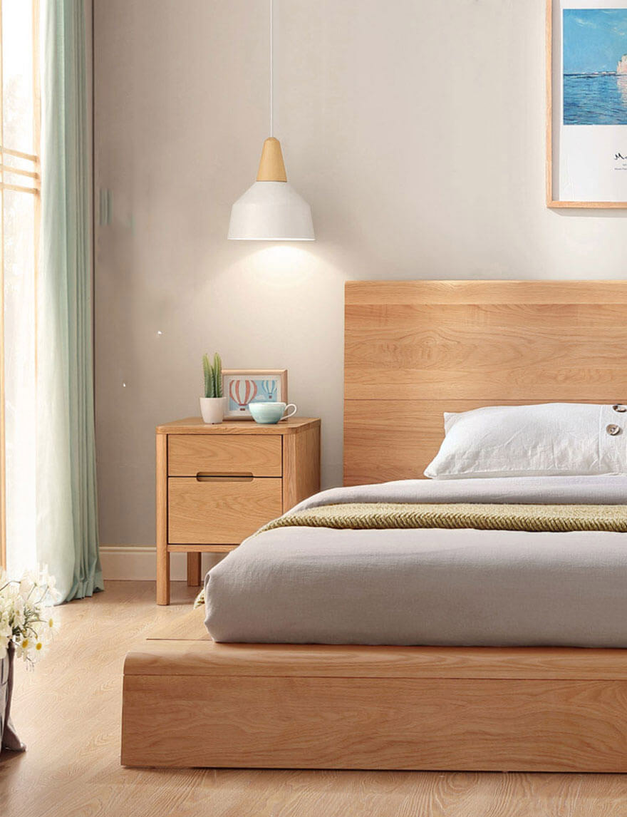 Mẫu giường ngủ gỗ tự nhiên thiết kế đẹp