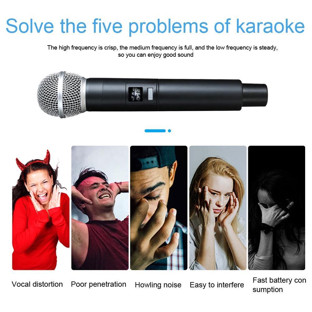 Micro Cầm Tay Không Dây Sạc Pin UHF Dynamic Hypercardioid Dùng Để Hát Karaoke / Tiệc Tùng / Nhà Thờ Trường Học