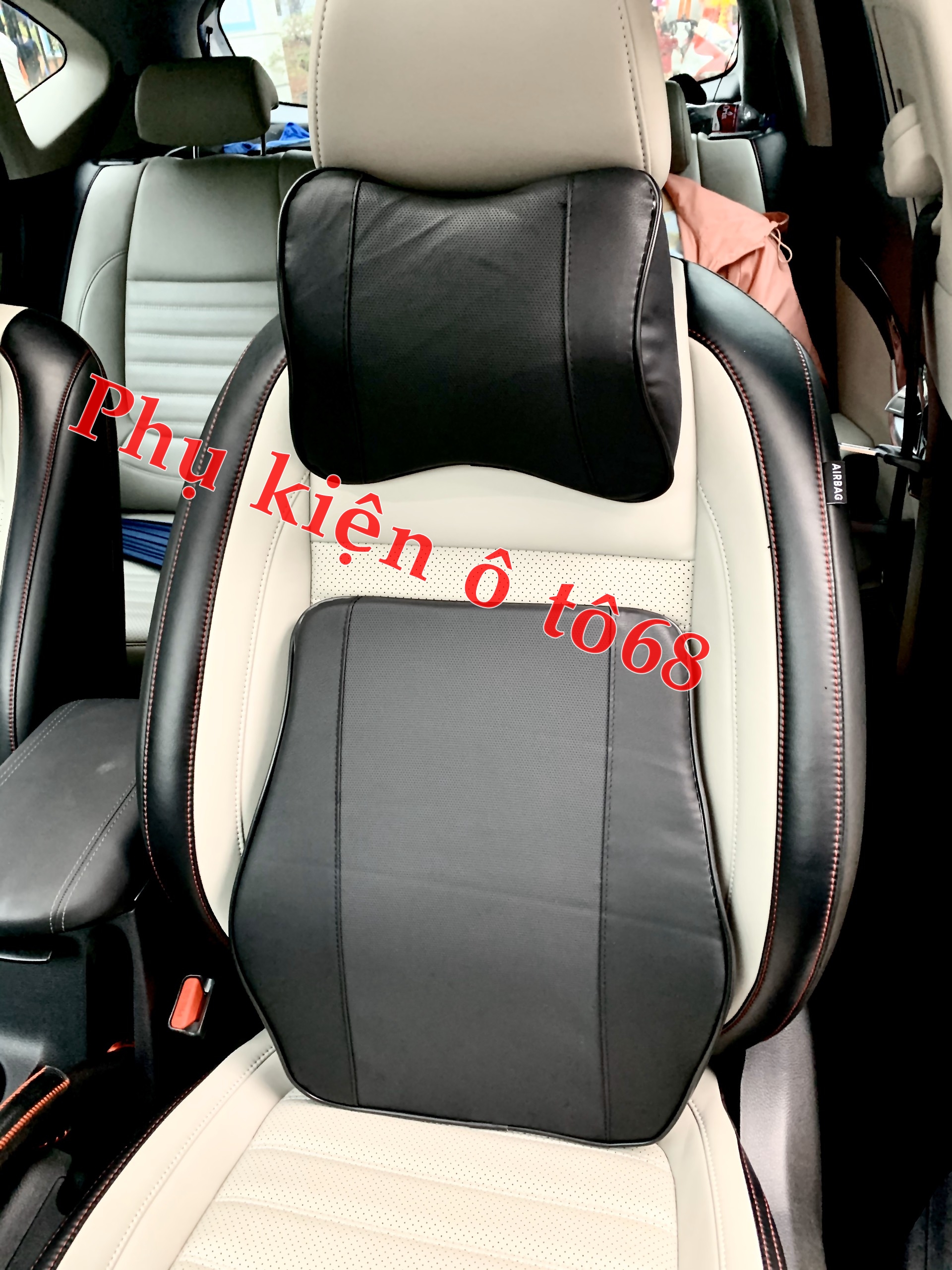 Bộ Gối Tựa Đầu Và Tựa Lưng Cao Su Non Cao Cấp Dành Cho Ô Tô Xe Hơi