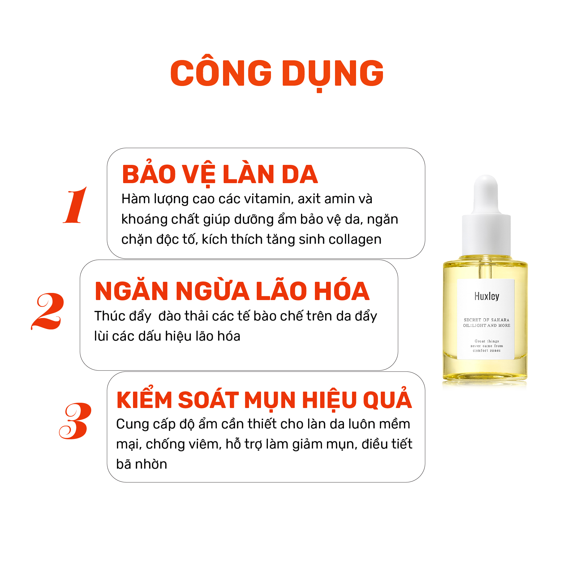 Tinh chất dưỡng ẩm tối ưu hỗ trợ chống lão hóa da khô da cơ địa Huxley Oil Light And More 30ml