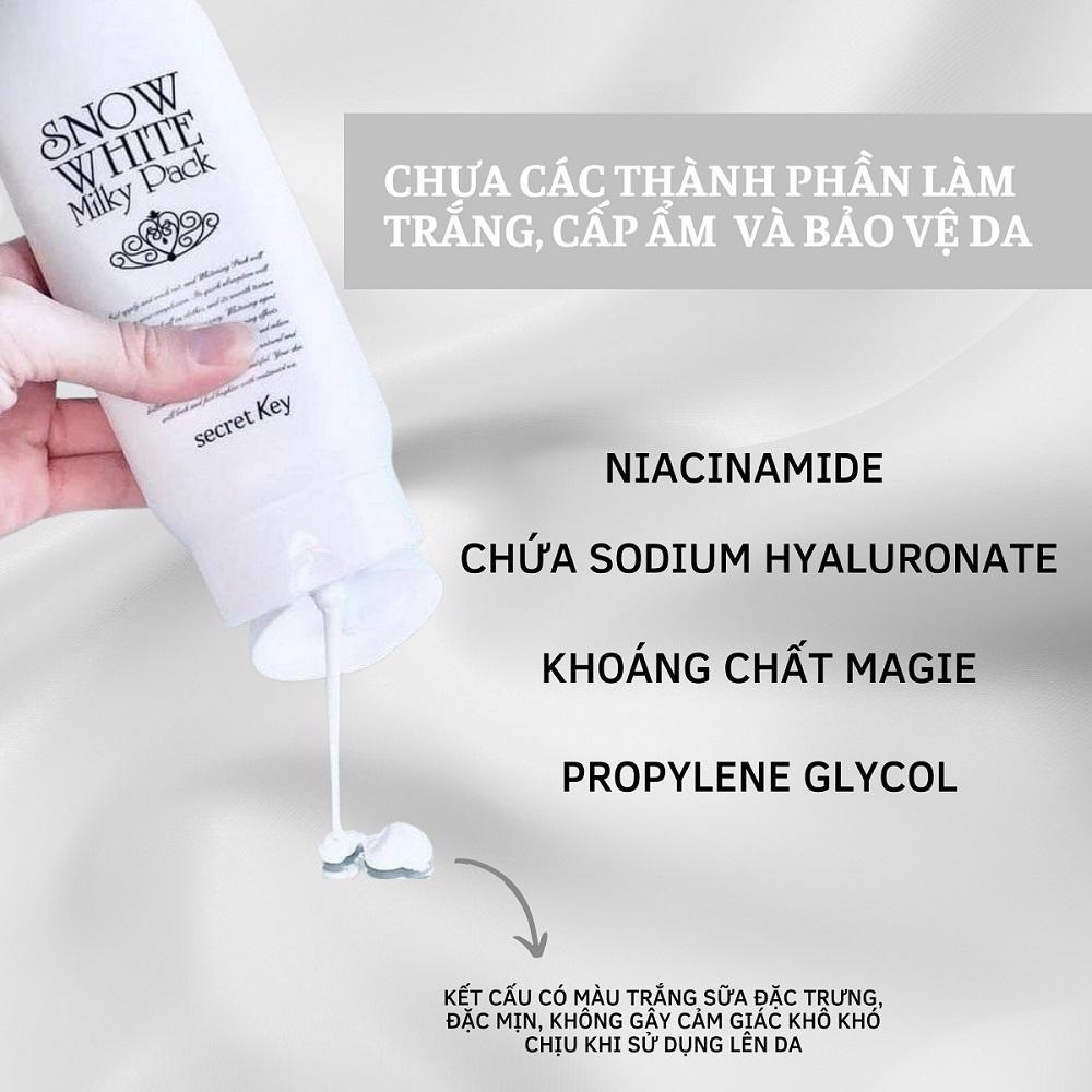 Kem Dưỡng Trắng Da Mặt Và Toàn Thân Secret Key Snow White Milky Pack 200g