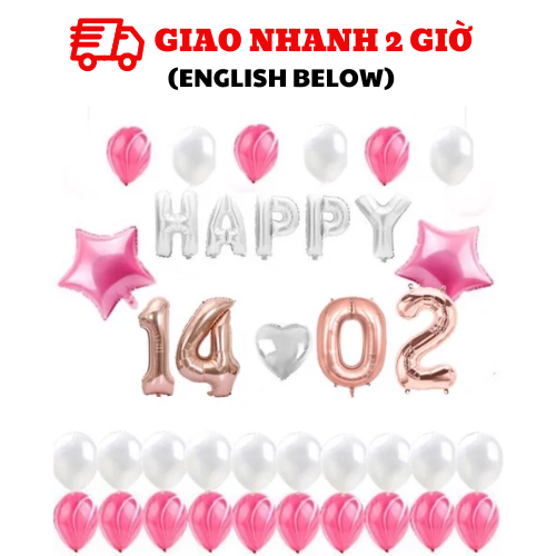 Bộ bong bóng trang trí ngày lễ tình nhân Valentine đẹp vlt38