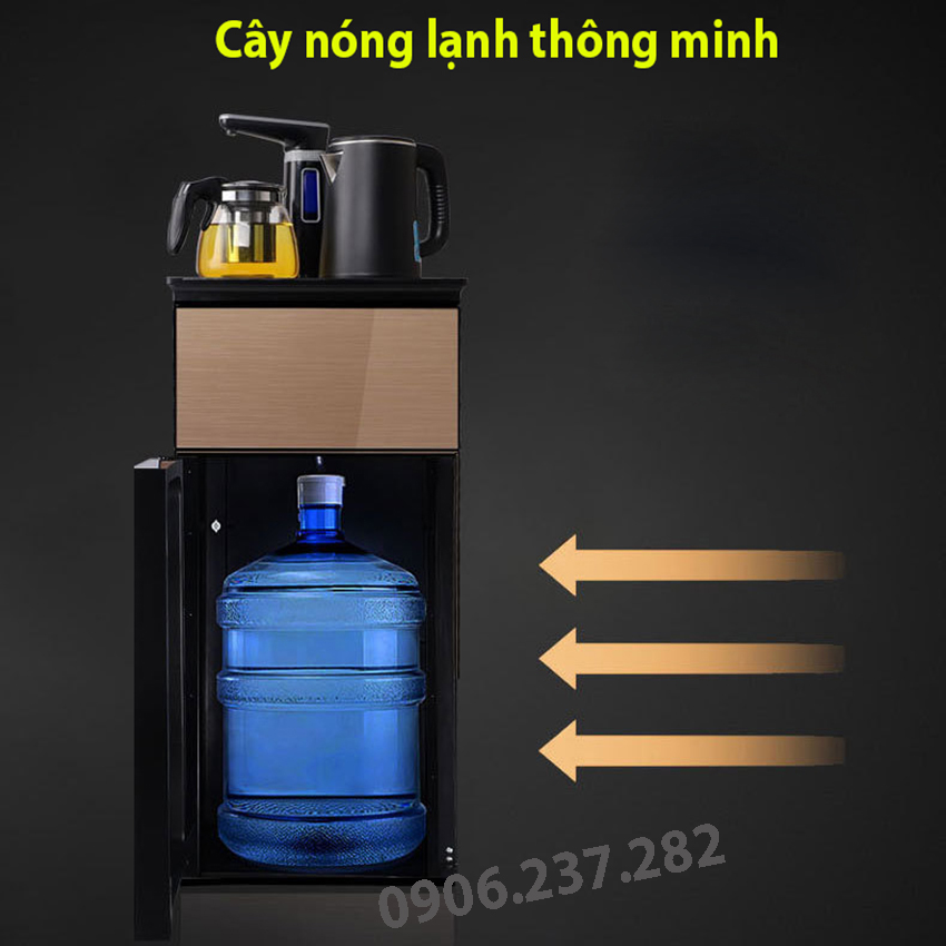 Cây nóng lạnh - Cây nước nóng âm bình điều khiển từ xa kèm ấm trà và ấm siêu tốc - cây nước nóng thông minh