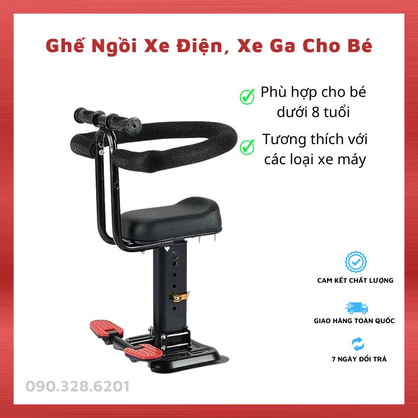 Ghế Ngồi Gắn Xe Đạp Điện, Xe Máy Điện , Xe Ga Cho Bé, Ghế Phụ Ngồi Trước Xe Điện