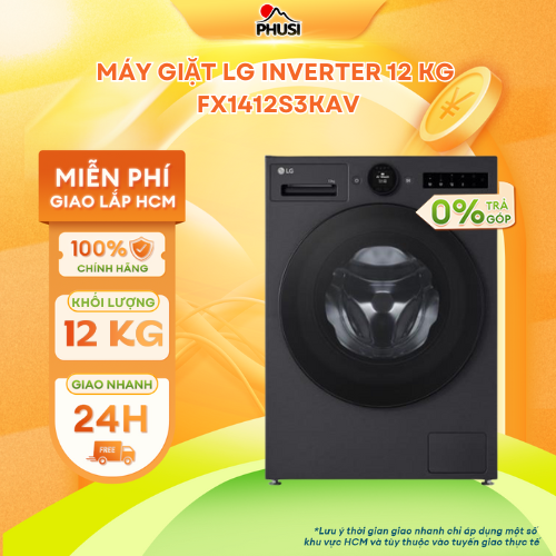 Máy Giặt Lồng Ngang LG AI DD Inverter 12 kg FX1412S3KAV - Hàng Chính Hãng - Model 2025
