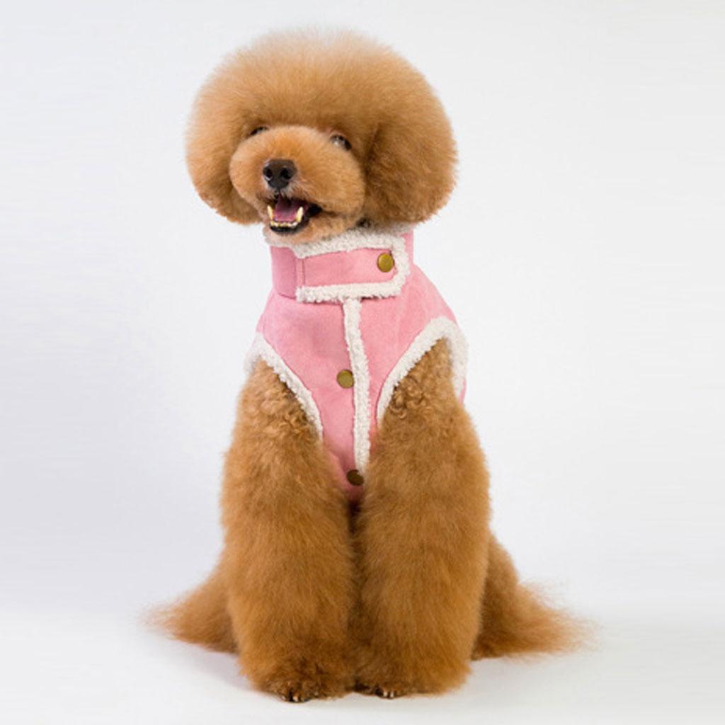 Autumn Winter Warm Pet Dog Clothes Plush Collar Coat Pet Vest Clothing