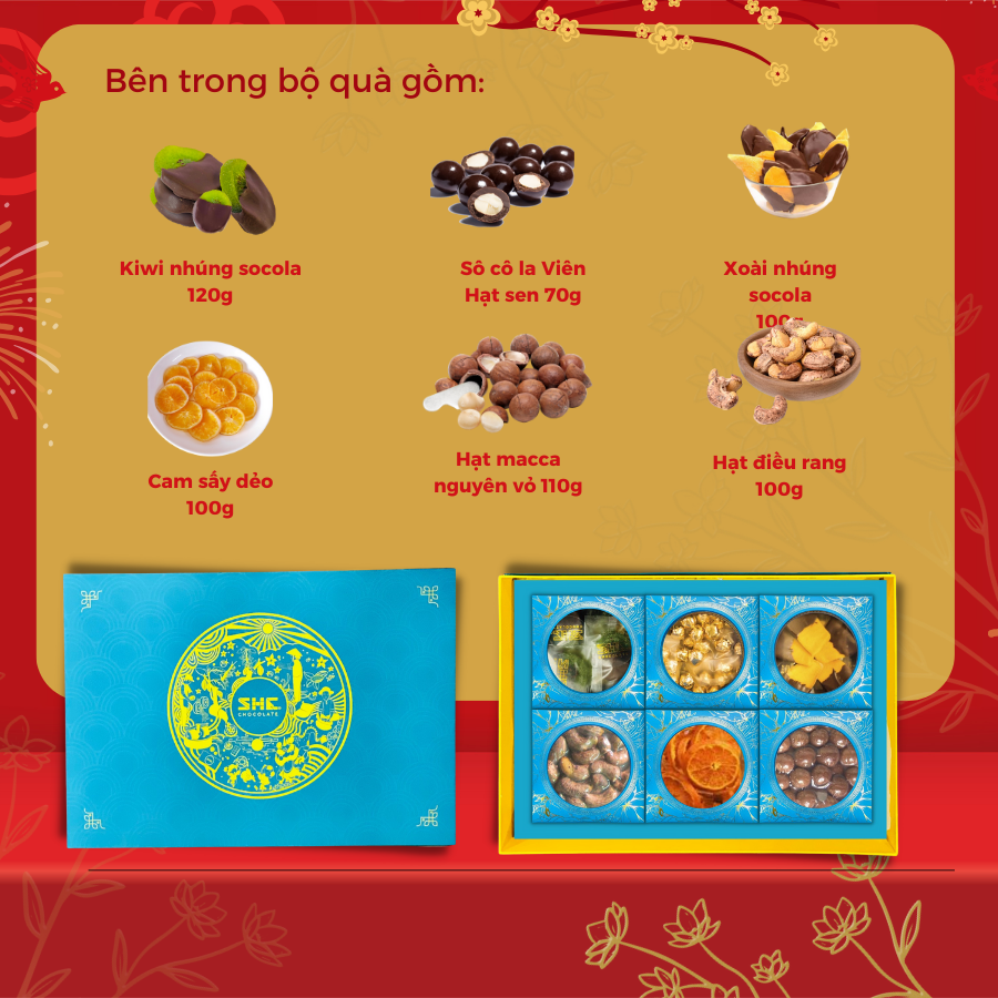 Bộ Quà Tết 2024 - Tết Việt Ngọc SHE Chocolate - Quà tặng, quà biếu Tết Sang trọng, lịch sự, đẳng cấp