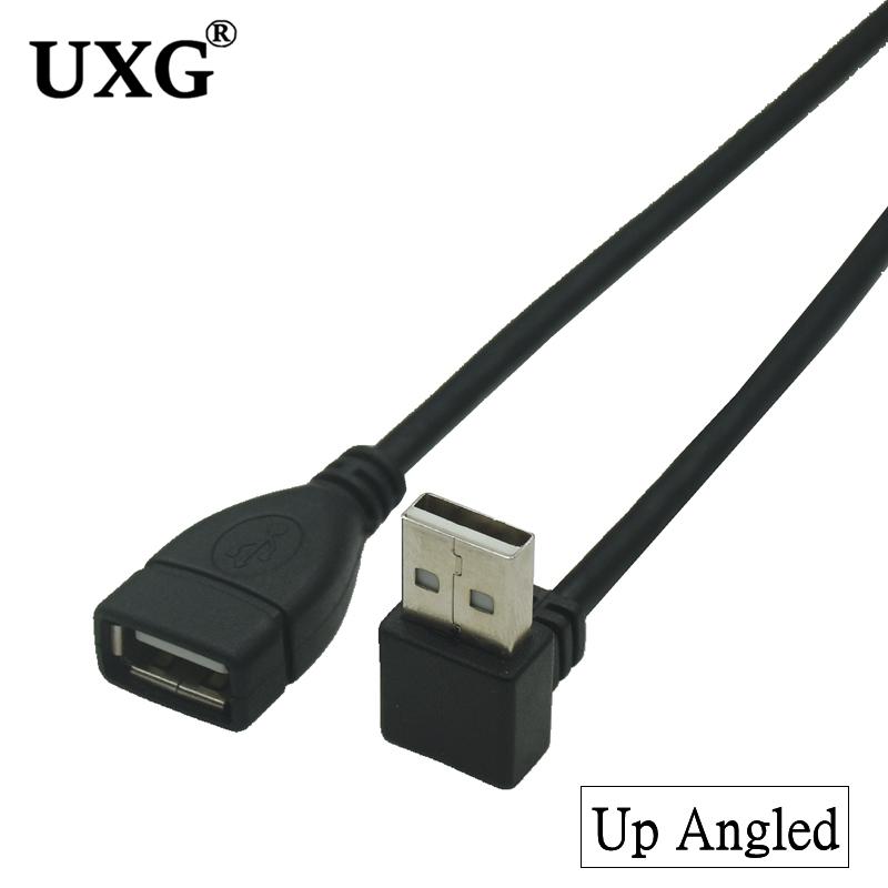 10cm 20cm USB 2.0 A Male To Female 90 Angled Extension Adaptor Cable USB2.0 Male To Female Right/left/down/up Black Cable Cord