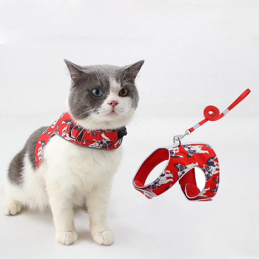 Cat Harness Soft Adjustable Pet Vest for Walking Small Medium Large Cats