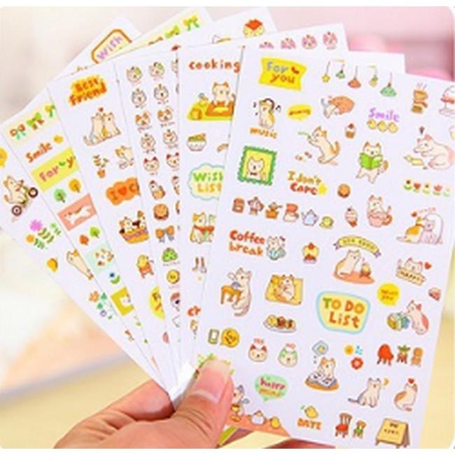 Set 6 tấm Sticker dán hình mẫu mới - siêu đẹp
