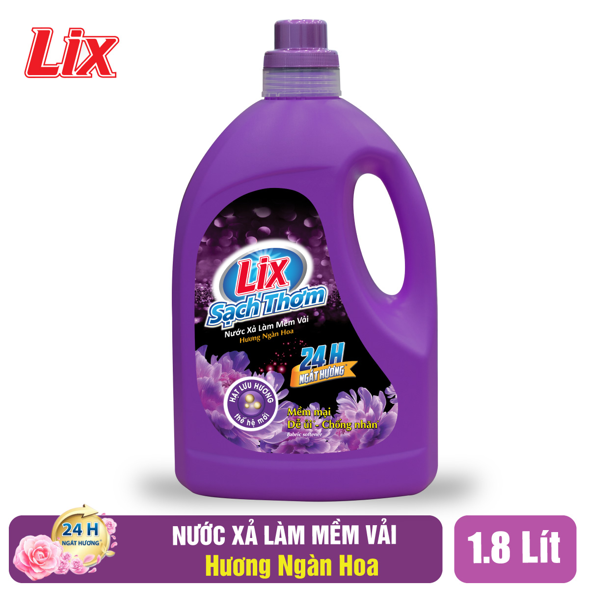 Nước xả vải Lix sạch thơm hương ngàn hoa 1.8 lít L17701