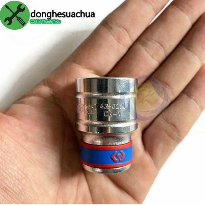 Tuýp 21mm 1/2 Kingtony 433021M 12 cạnh màu trắng dài 38mm
