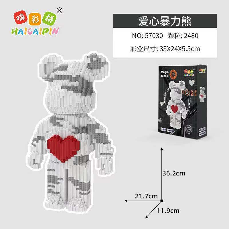 Đồ chơi lắp ráp Gấu Bearbrick lắp ráp mô hình bear brick - Tặng búa &amp; đèn