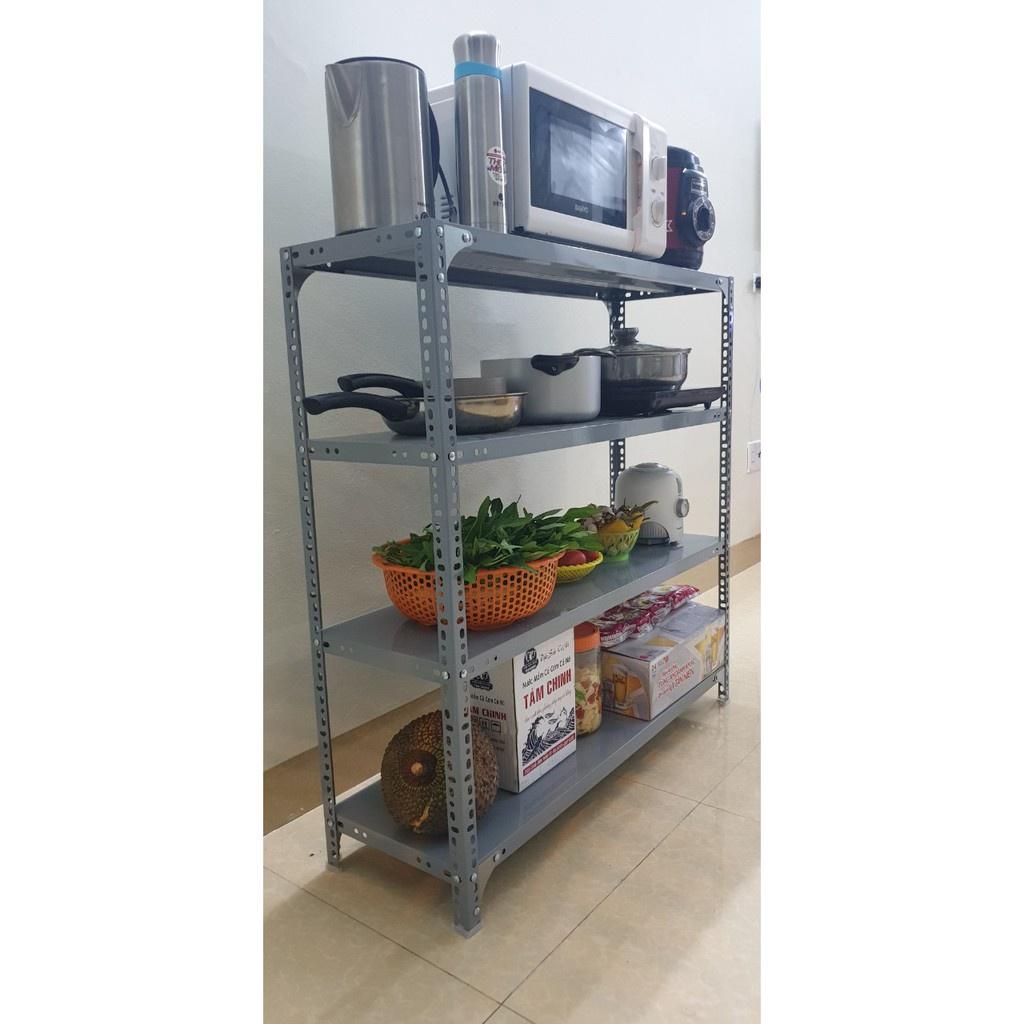 KỆ SẮT 4 TẦNG , KỆ KHO HÀNG TRỌNG TẢI 100KG/TẦNG
