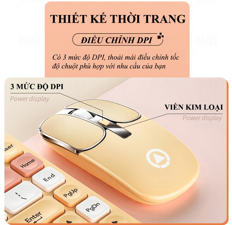 Bộ bàn phím và chuột không dây 84 phím YINDIAO KM-02 kết nối bằng chip USB sử dụng pin sạc với thiết kế mini siêu nhỏ gọn tiện lợi