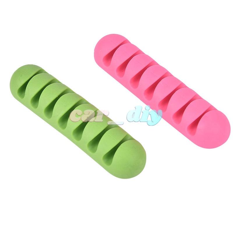 1 Đế Giữ Dây Cáp Sạc/Tai Nghe/ Dây Cáp USB 7 Lỗ Bằng Silicon Tiện Dụng
