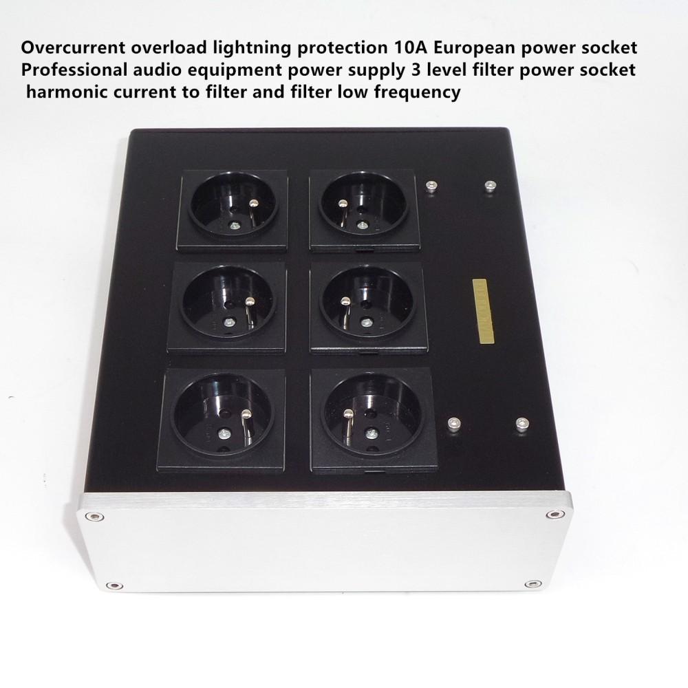 EU-6P 6 vị trí Ổ cắm AC EU Nguồn AC Bộ lọc EMI Nguồn điện Máy lọc điện Chống sét lan truyền với ổ cắm AC Châu Âu