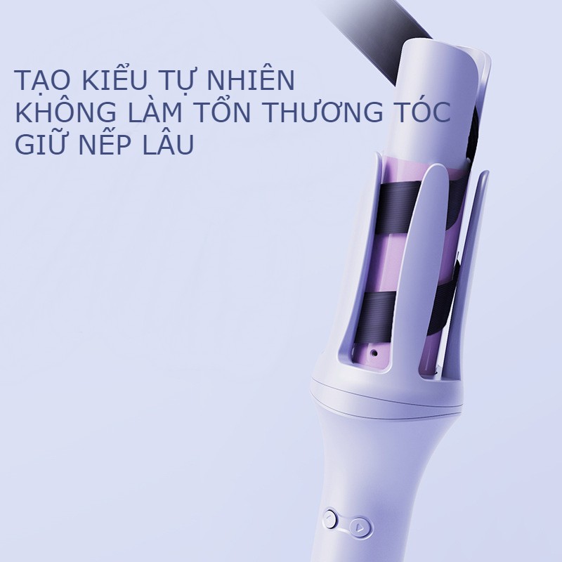Máy uốn tóc tự xoay 360 độ cao cấp-Máy uốn tóc xoăn tự động chỉnh nhiệt thông mình, khuếch tán ion âm bảo vệ tóc-Máy uốn tóc xoay tự động 2 chiều đường kính 32mm, làm nóng 30s tạo kiểu phong cách
