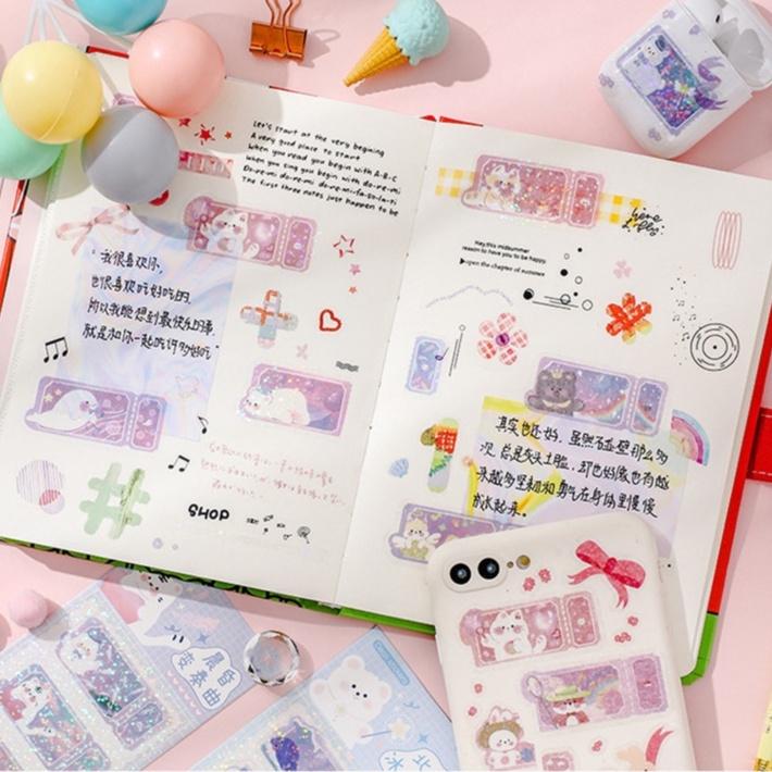 Miếng dán trang trí sổ tay hình động vật hoạt hình nhật bản sáng tạo