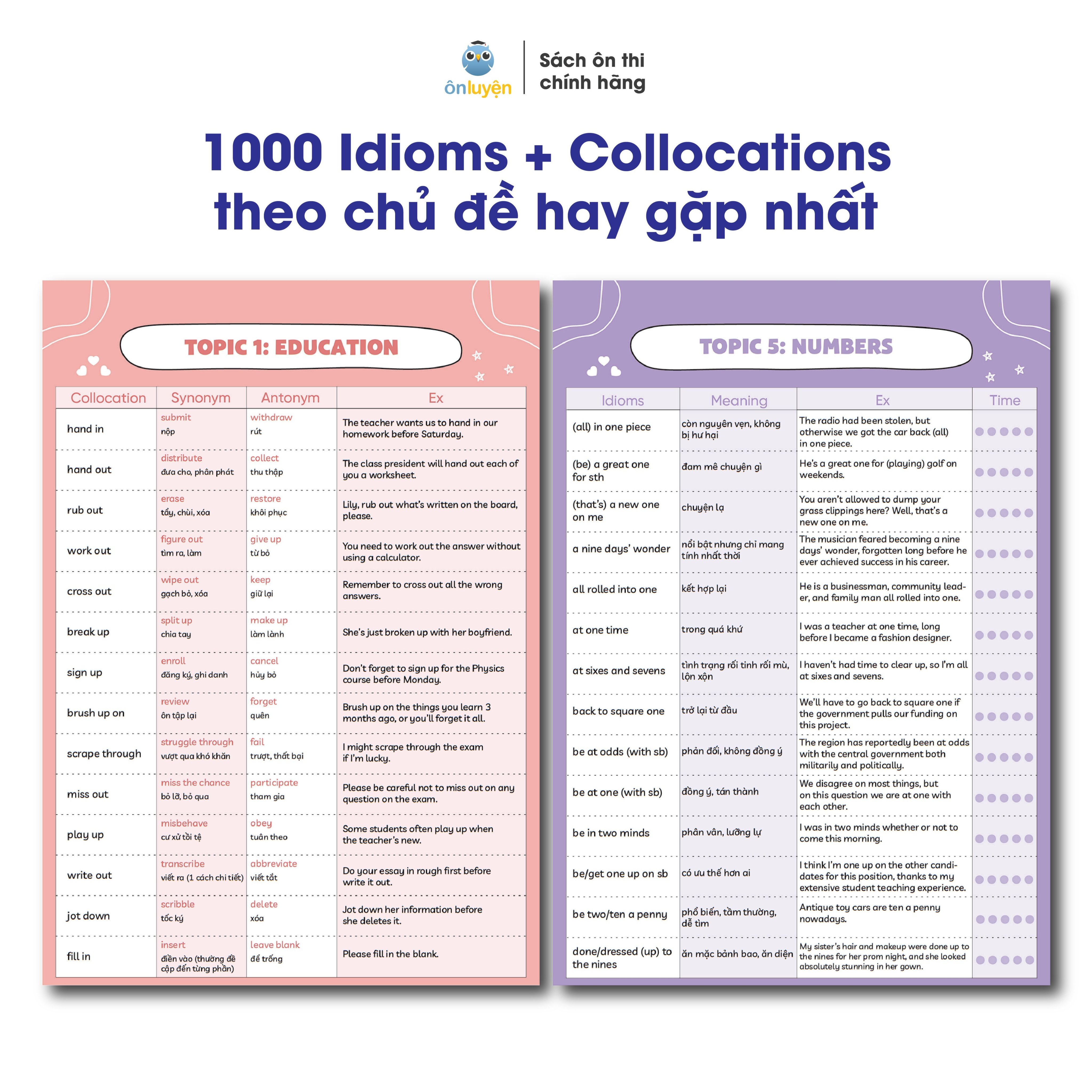 Takenote 1000 Idioms và Collocations theo chủ đề thông dụng nhất