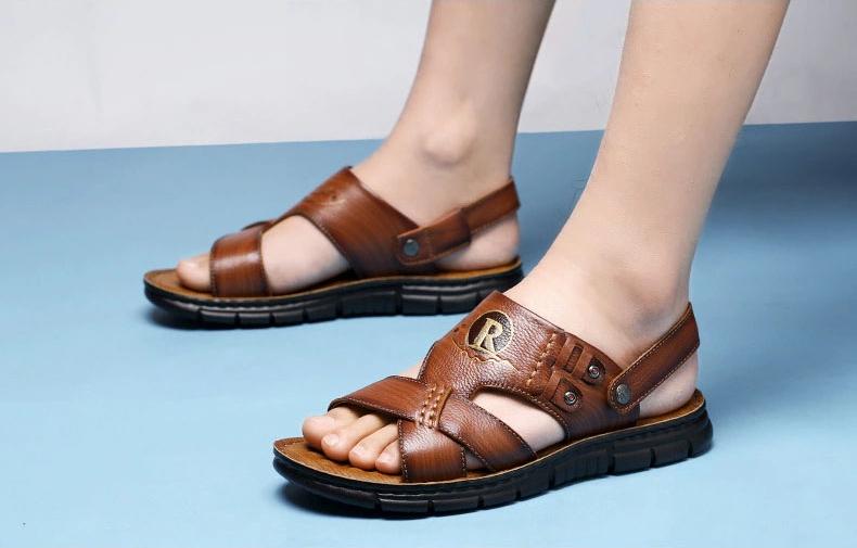 Giày Sandal công sở đế mềm da bò thật kiểu dáng Hàn Quốc thiết kế hiện đại mã 51632