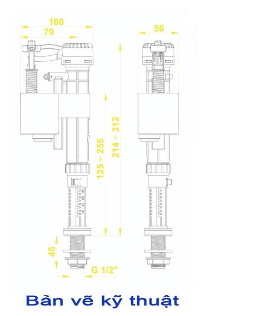 Cụm van cấp nước cho bàn cầu cao cấp-chịu lực cao