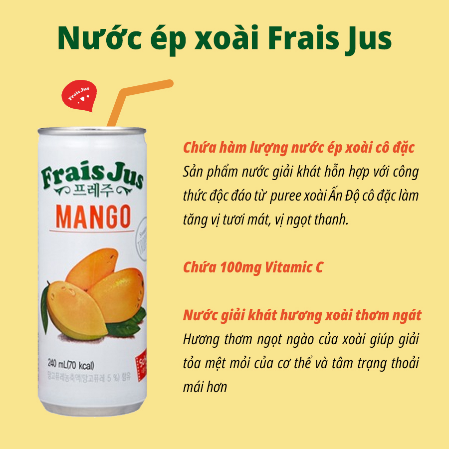 Nước ép xoài Frais Jus - Frais Jus Mango 240 ml