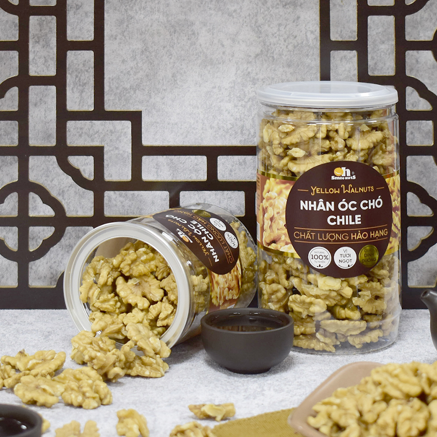 Nhân Óc Chó Vàng Chile Smilenuts _ Trọng lượng 165g/350g _ Nhân Óc Chó Vàng tươi ngon, vị ngọt, nhân dày, vị béo không đắng, chát, hàng mới chất lượng _ phù hợp với phụ nữa mang thai