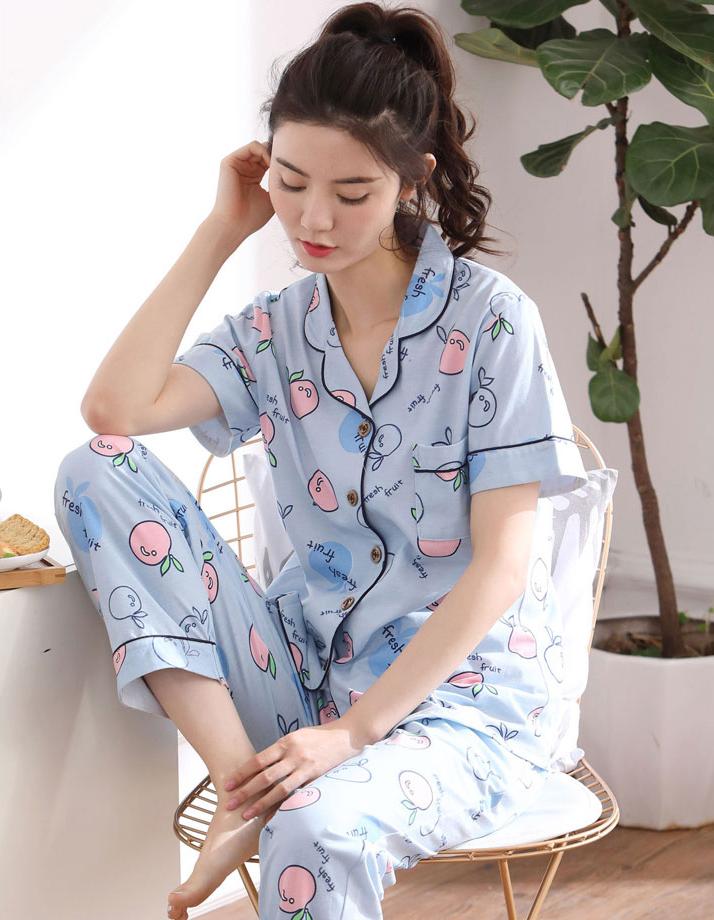 Đồ mặc nhà quần dài họa tiết trái cây