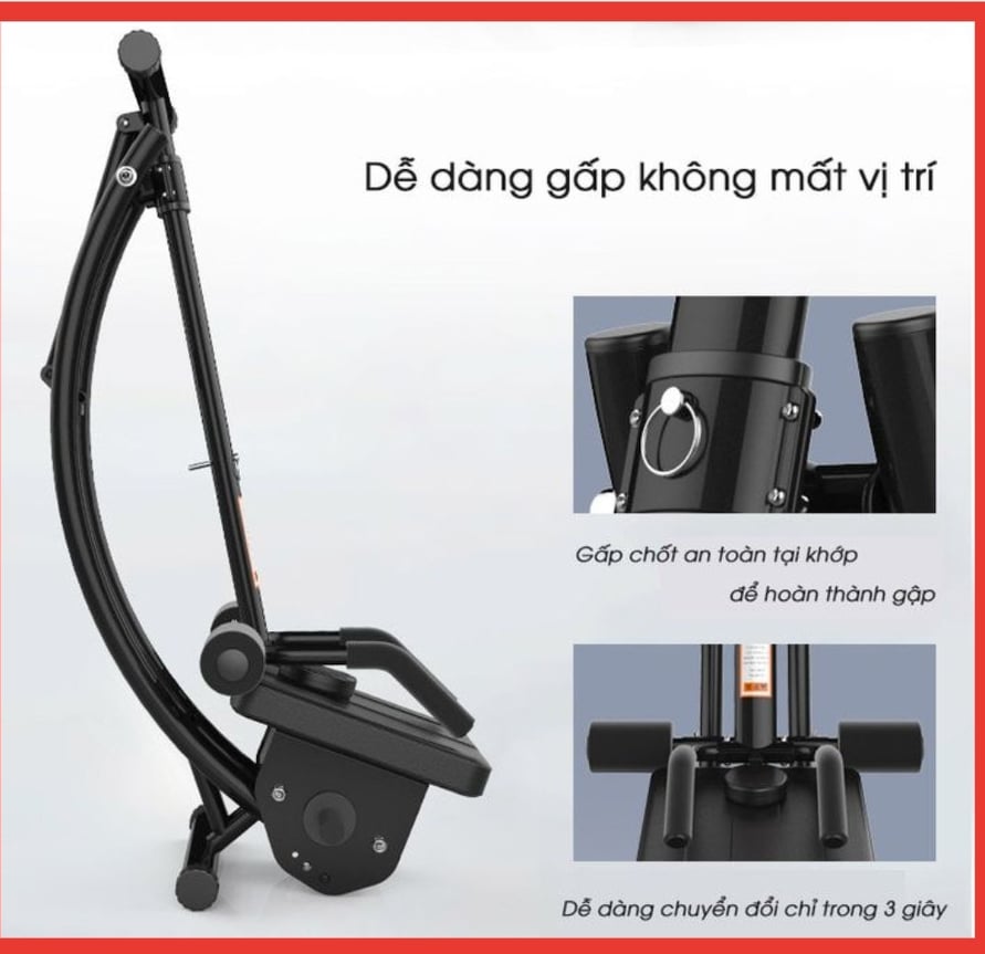 Máy tập bụng đa năng 4.0 - Chất liệu thép chịu lực cao - Hỗ trợ tập cơ bụng cơ lưng cơ tay cơ ngực