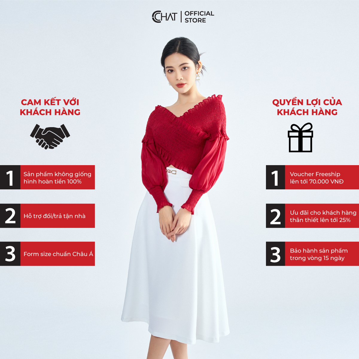 Chân Váy Kiểu Dáng Xòe Nắp Túi Liền Cạp Chất Liệu Tuytsi Cao Cấp 13CDS2002XT
