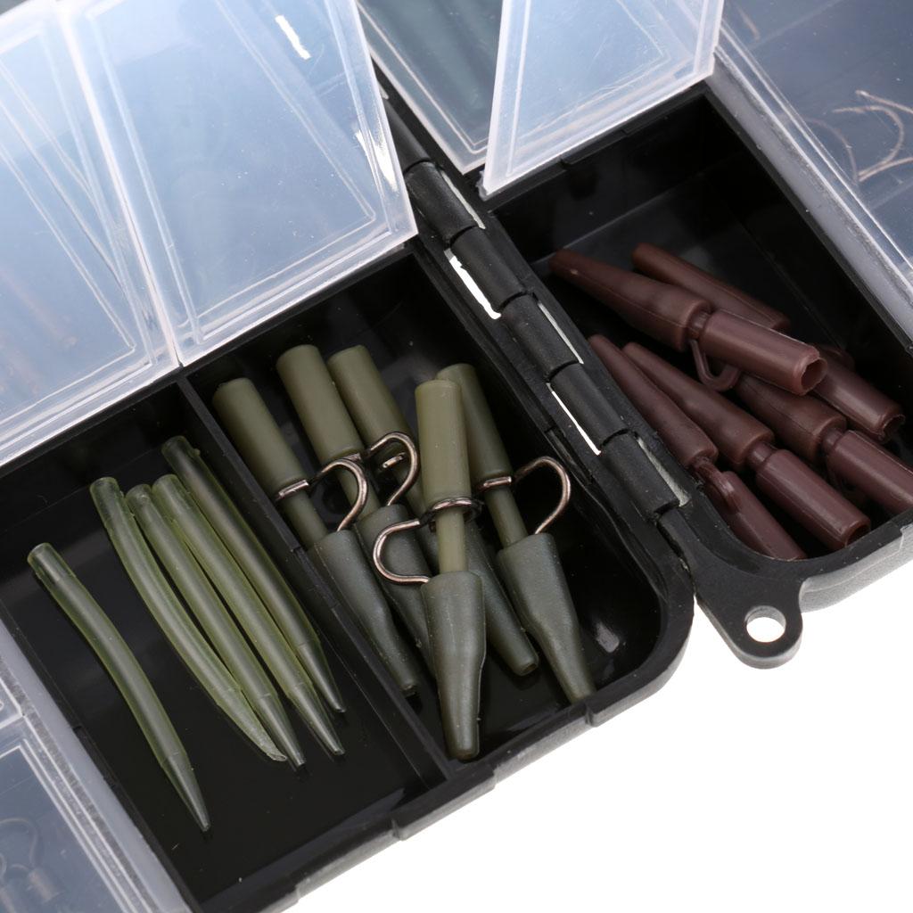 Carp Fishing Weights Tackle Box Safety Tubes Swivels Kits for Hair Rigs