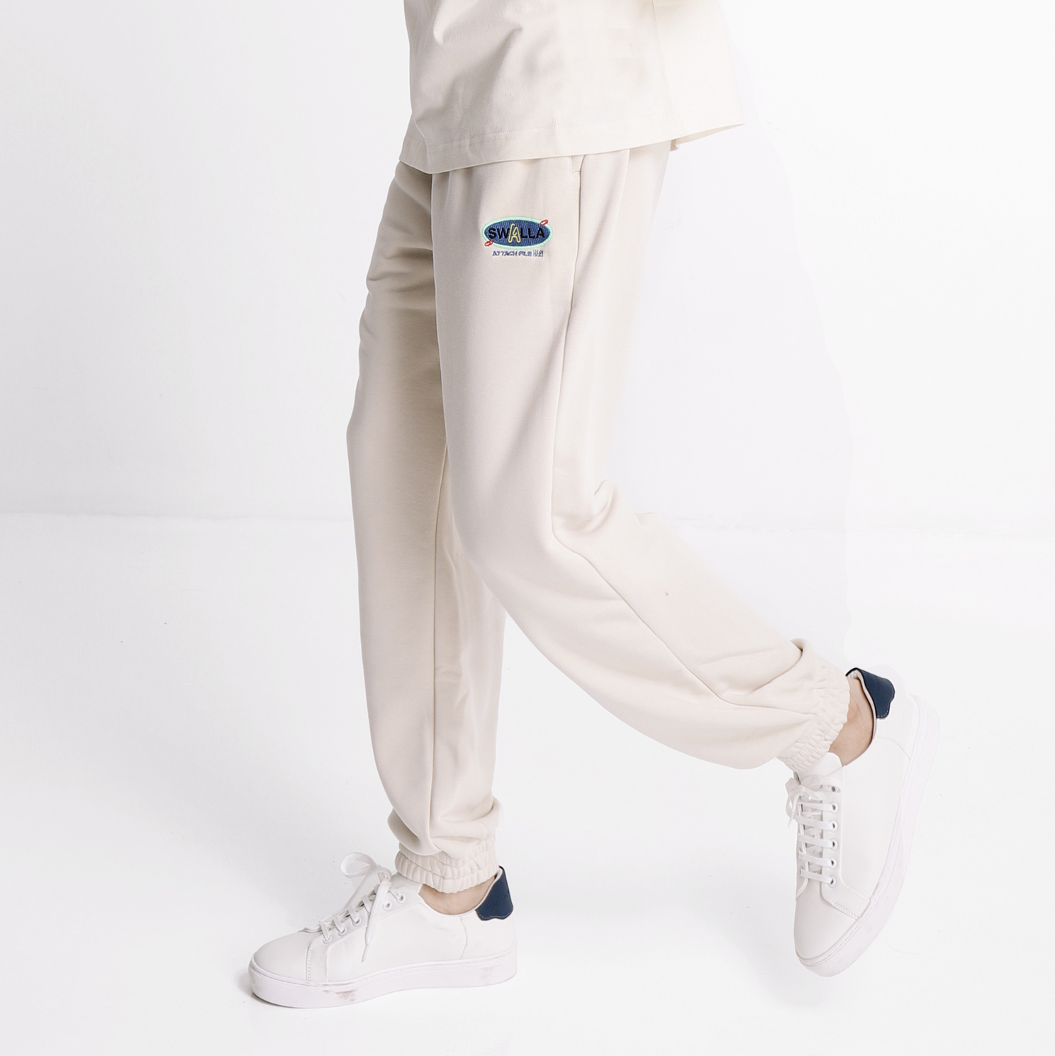 Quần jogger unisex SWALLA PAPERCLIP SWEATPANT - FrenchTerry Fabric CAO CẤP - Màu WHEAT - LOCAL BRAND