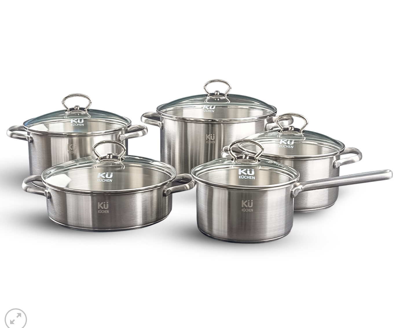 BỘ NỒI INOX KUCHEN 5 MÓN - Hàng Chính Hãng