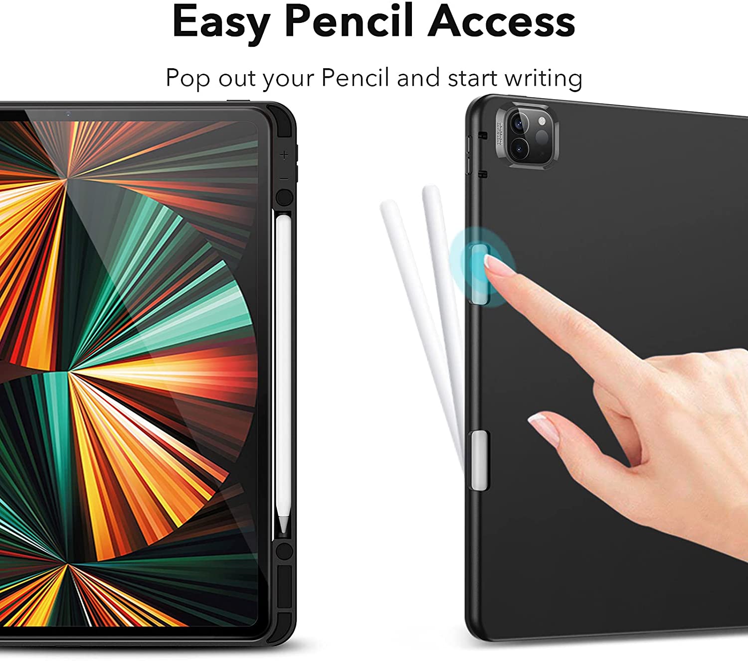 Bao Da Dành Cho iPad Pro 11 inch 2021/2022 và iPad Pro 12.9 inch 2021/2022 ESR Rebound Pencil Holder (Có khe cắm bút Apple Pencil) - Hàng Nhập Khẩu