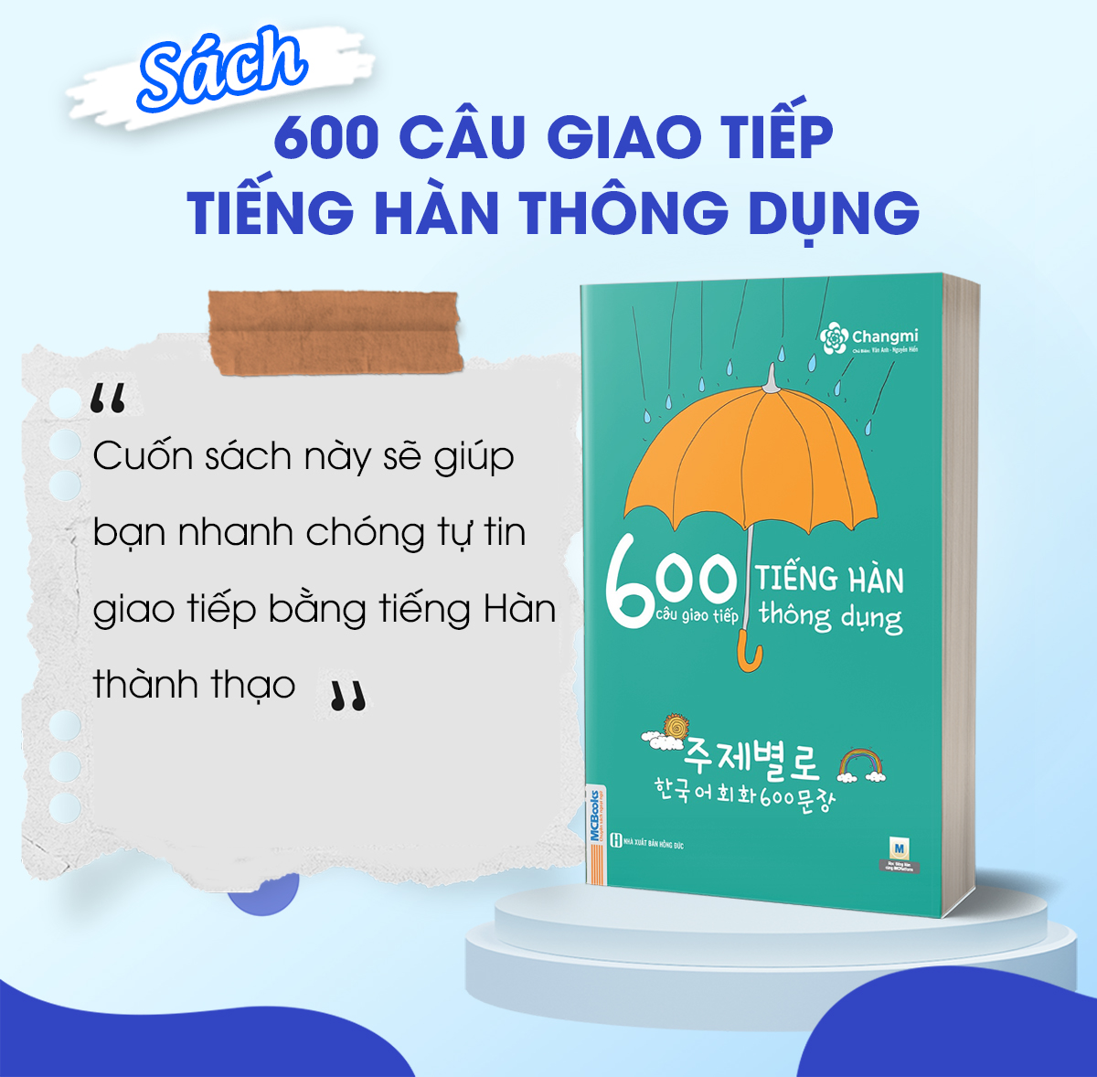 Sách 600 Câu Giao Tiếp Tiếng Hàn Thông Dụng Dành Cho Người Tự Học